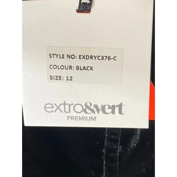 EXTRO & VERT Women's Black-White Velvet Corset Contrast Pleated Mini Dress SZ 8 - Picture 11 of 12